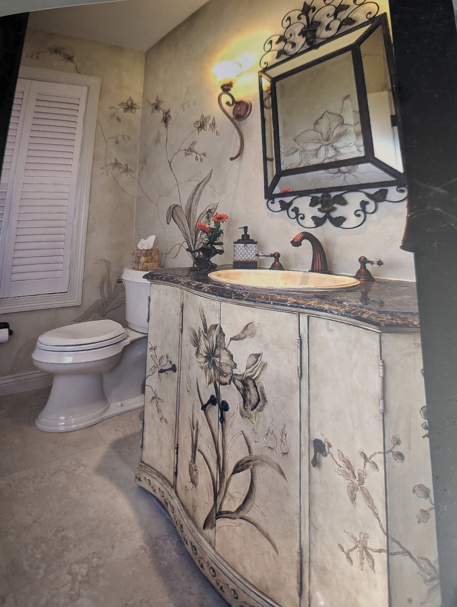 Hand-Painted Guest Bathroom